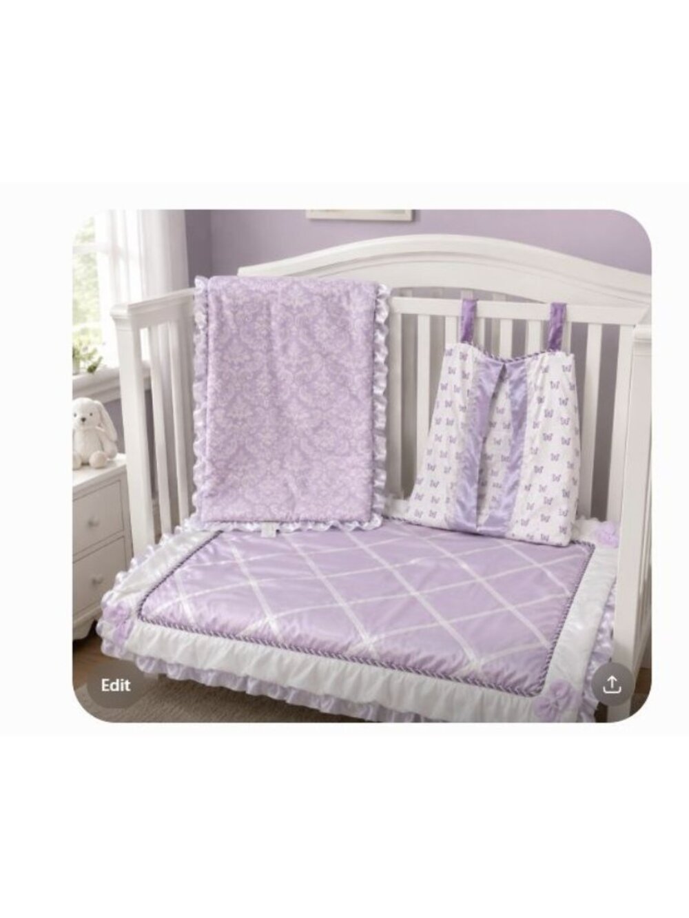 Petit Trésor Butterfly Crib Nursery Bedding Blanket Diaper Caddy Nursery Bedding